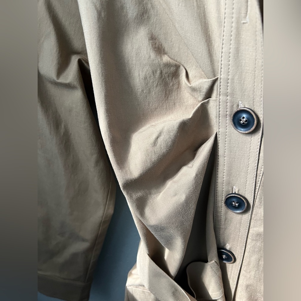 New REJINA PYO Madison Belted Pleated Gabardine Midi Trench Dress Size Small - Picture 7 of 11